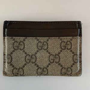 Gucci Money Clip Card Case Beige/Brown